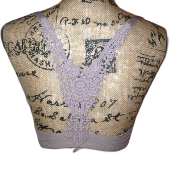 Youmita 34B Bark Floral Embroidery Racerback Bra NWT - Picture 7 of 7